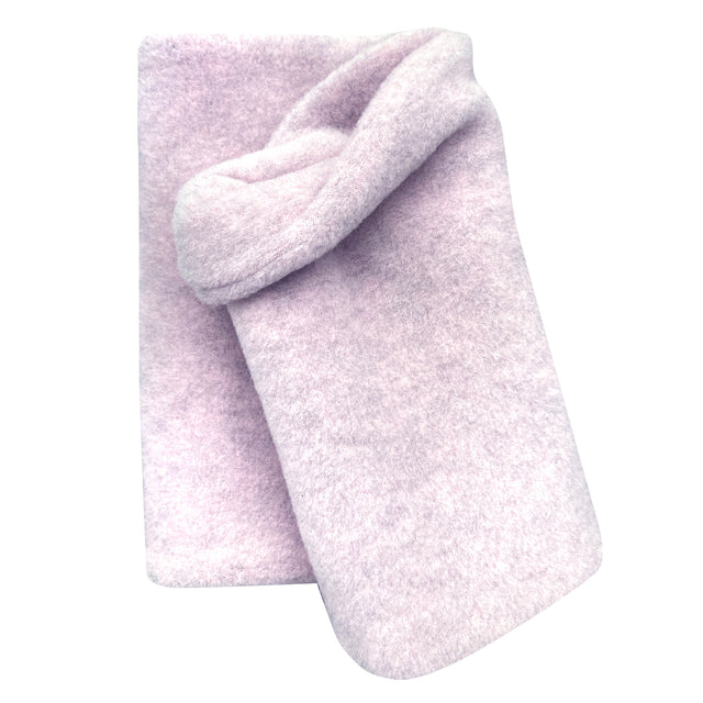 Wollhuhn WINTER Halstuch/Schlupfschal „Unser Wärmster“, doppellagiger Fleece, Rosé Meliert. Handgefertigt, weich, warm und wendbar, ideal für Kinder und Erwachsene.