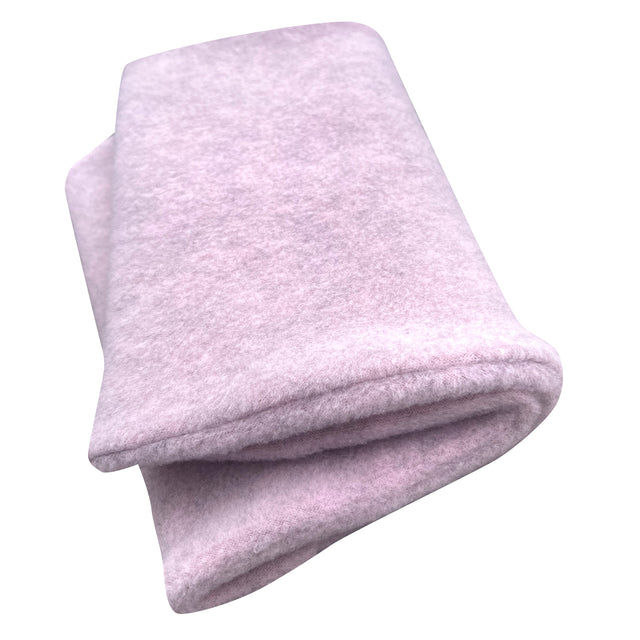 Wollhuhn WINTER Halstuch/Schlupfschal „Unser Wärmster“, doppellagig, gefaltet, aus weichem, rosé meliertem Fleece, ideal für Kinder und Erwachsene.