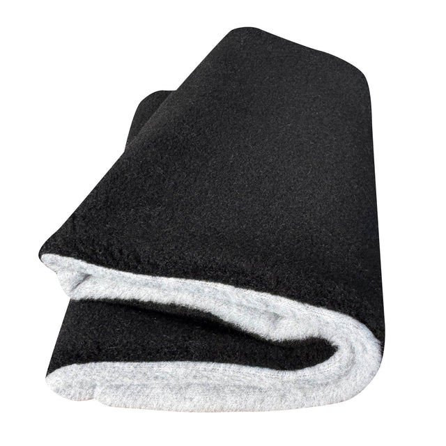 Wollhuhn WINTER Halstuch/Schlupfschal „Unser Wärmster“, doppellagiger Fleece, schwarz/hellgrau, handgefertigt, weich und wärmend, ideal für Kinder und Erwachsene.