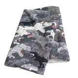 Wollhuhn Leichtes Lockeres Öko Jersey Halstuch / Schlupfschal / Loop Dino Camouflage Grau/Schwarz