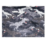 Wollhuhn Leichtes Lockeres Öko Jersey Halstuch / Schlupfschal / Loop Dino Camouflage Grau/Schwarz