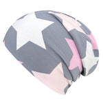 Wollhuhn Öko Long Beanie / Wendemütze, Ganzjährig, Zweilagig,  Big Stars Grau/Rosa/Pink