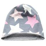 Wollhuhn Öko Long Beanie / Wendemütze, Ganzjährig, Zweilagig,  Big Stars Grau/Rosa/Pink