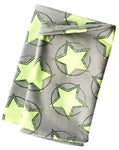Wollhuhn Leichtes Lockeres Öko Jersey Halstuch / Schlupfschal / Loop Circle Stars Sterne Grau/Grün