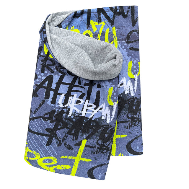 Wollhuhn Leichtes Lockeres Öko Jersey Halstuch mit Graffiti-Muster, handgefertigt, ideal für Frühling und Herbst, weich, wendbar, einfach anzuziehen, perfekt für aktive Kinder.