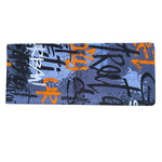 Wollhuhn Elastisches Öko Stirnband / Haarband Jersey Zweilagig Breit Skater Grau/Orange