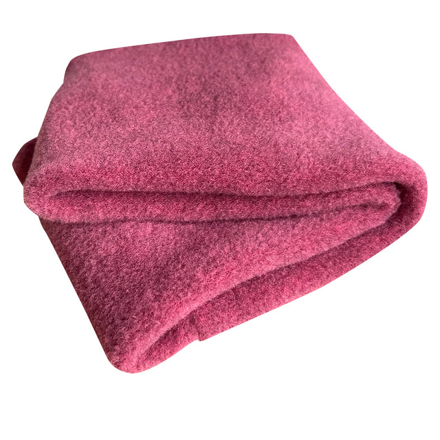 Wollhuhn Elastisches Öko Stirnband Fleece, zweilagig, breit, Beere Melange, handgemacht, kuscheliges Material, ideal für Windschutz und als modisches Accessoire.