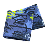 Wollhuhn Elastisches Öko Stirnband / Haarband Jersey Zweilagig Breit Skater Grau/Lime